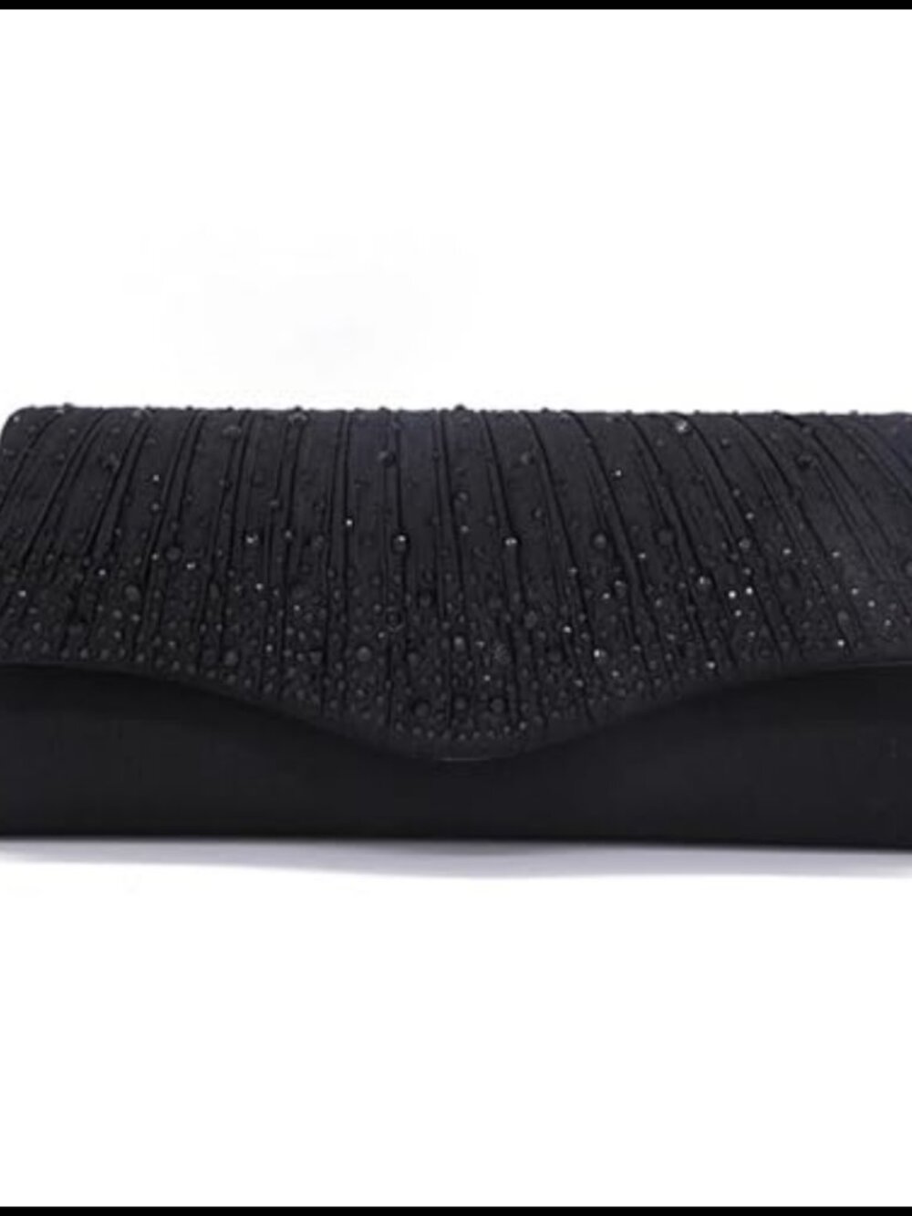 Rhinestone Envelope Clutch Evening Bag Satin Magnetic Snap Formal
